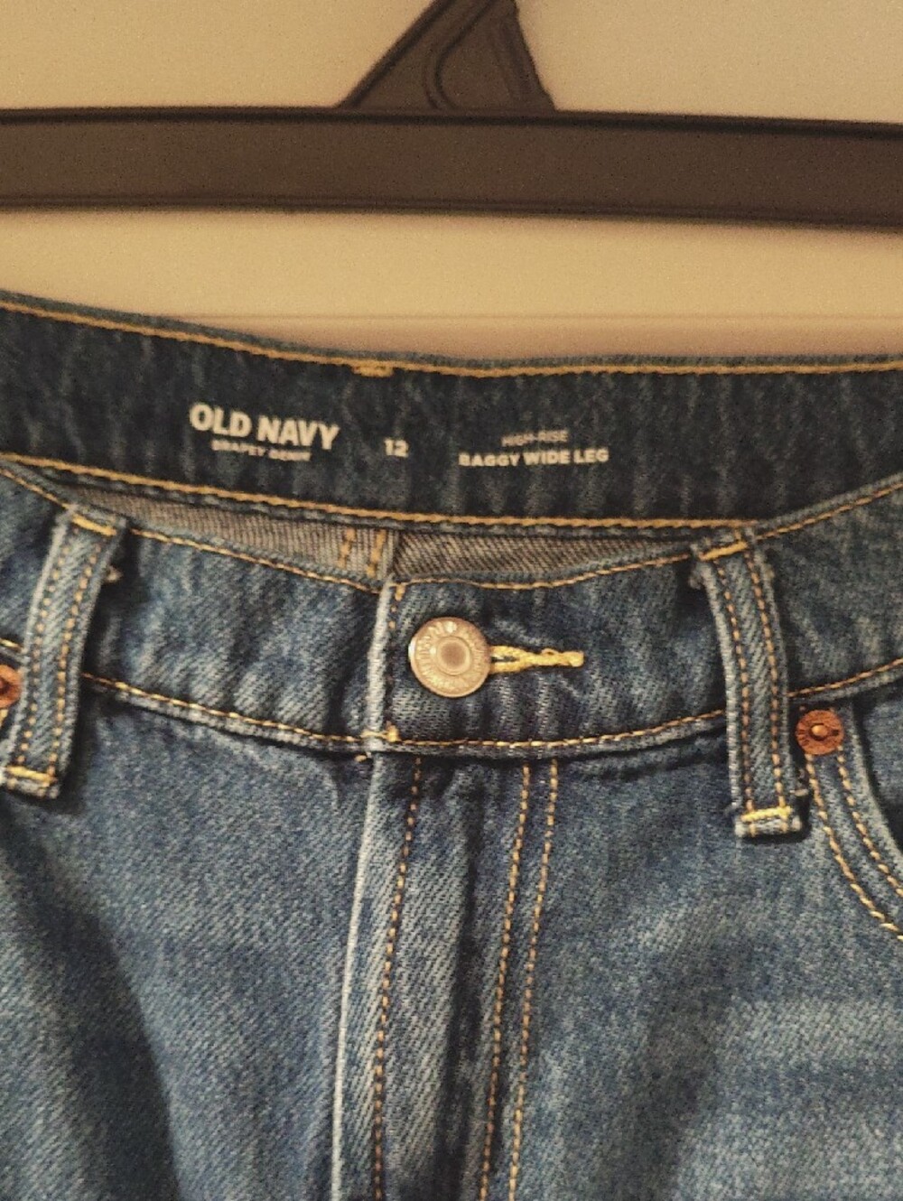 Old Navy Dark Blue Wide-Leg Jeans - Picture 2 of 2